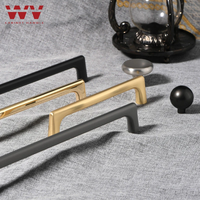 WV Modern Minimalist Pulls Cupboard Dressers Brass Gold Cabinet Door Handles Closet Drawer Knobs Kitchen Furniture Hardware