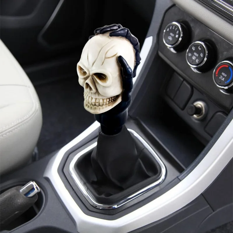 Skull Gear Shift Knob Universal Manual Automatic Car Shifter Stick Skeleton Head Handle Lever Truck SUV Interior