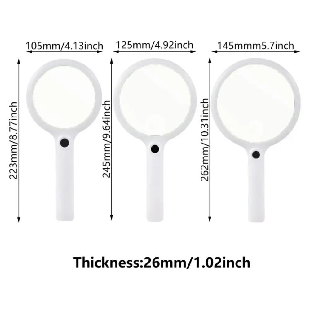 Portable Durable Reading Glasses 40/30/20X Rechargeable Handheld Microscope Illuminated 3 Light Modes Magnifying Glasses Repair