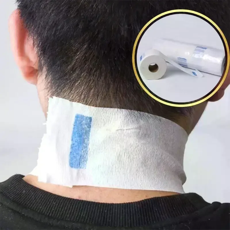 /Kuz/1/5 Rolls High Quality Disposable Barber Neck Paper Soft Waterproof Adjustable Design For Salon Home Haircut Use