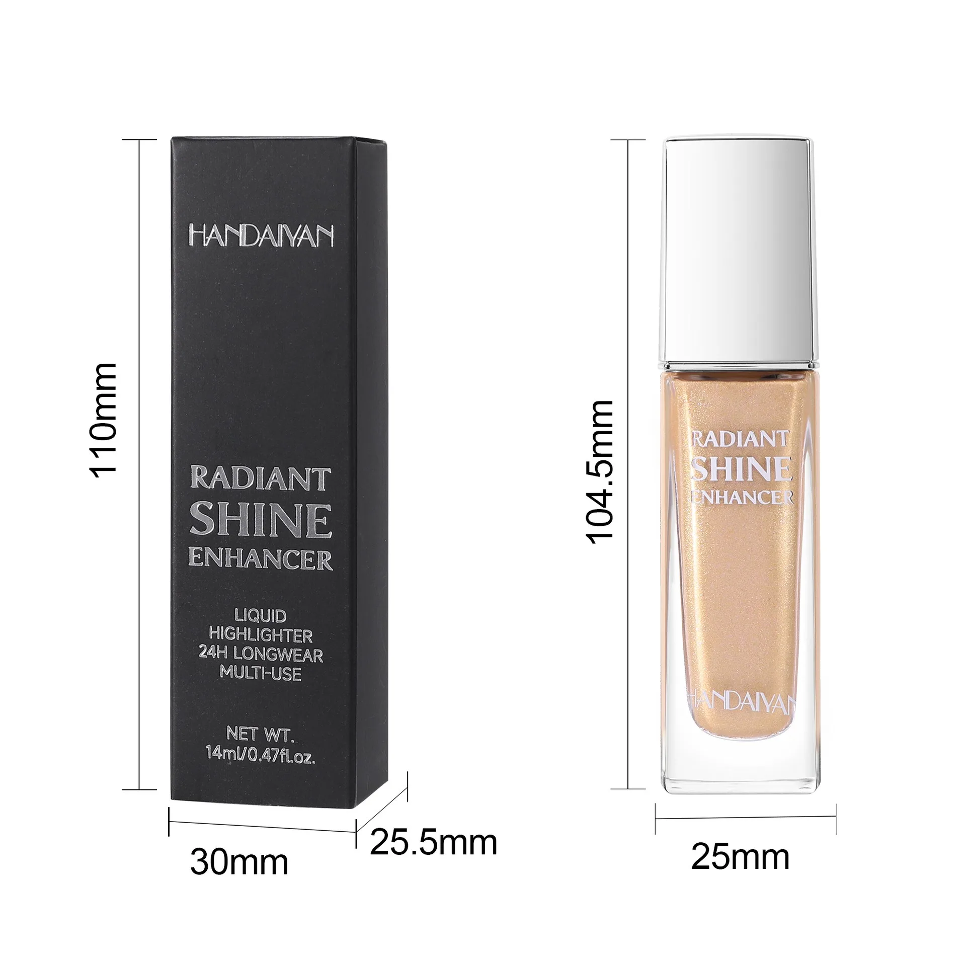 Professionelles flüssiges Highlighter-Make-up für Gesicht und Körper, Schimmer für natürliche Glanzhaut, aufhellende Grundierung, Kosmetik, Beauty Essential