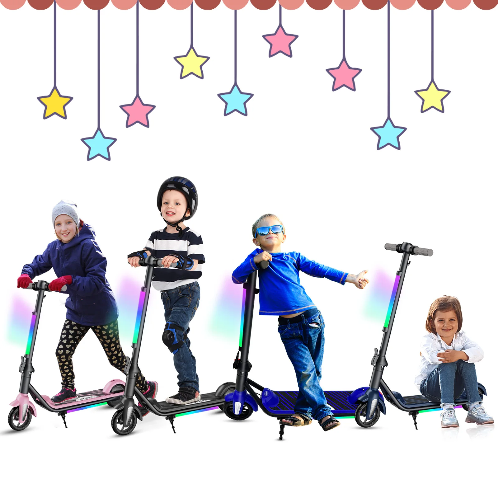 Monopattino Elettrico per Bambini 6-12 Anni, Pieghevole, con Schermo LED, 12 km/h, Autonomia 8 km