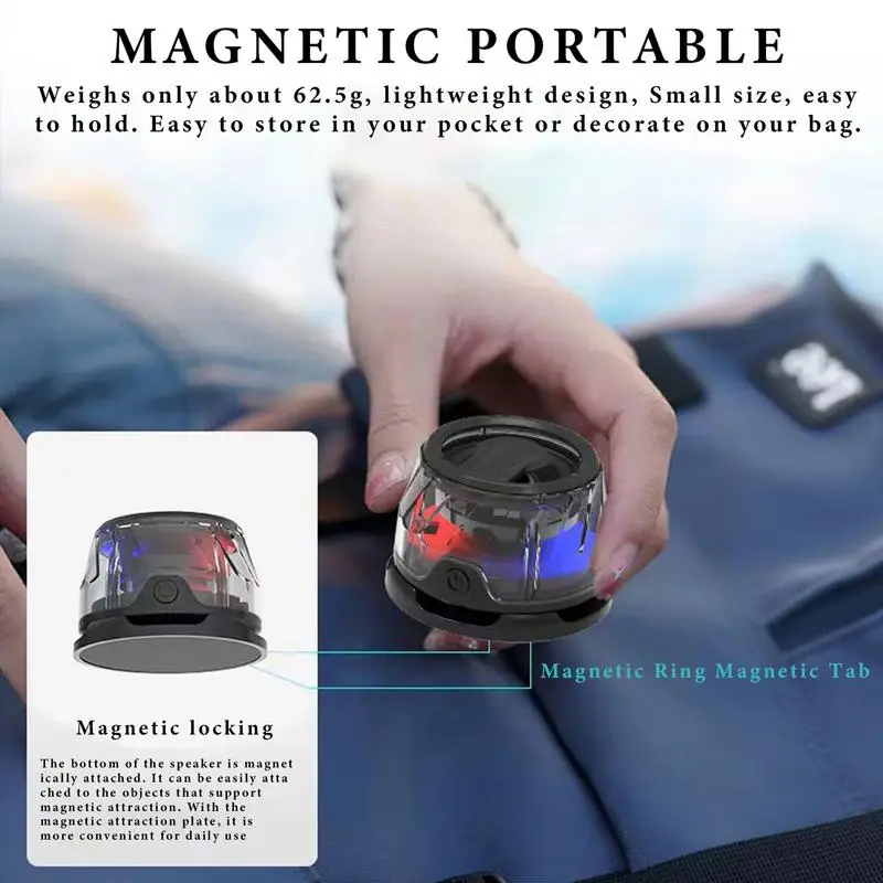 Alto-falante magnético sem fio multicolorido led sem fio banco de bateria pequeno alto-falante sem fio com luz rgb para casa