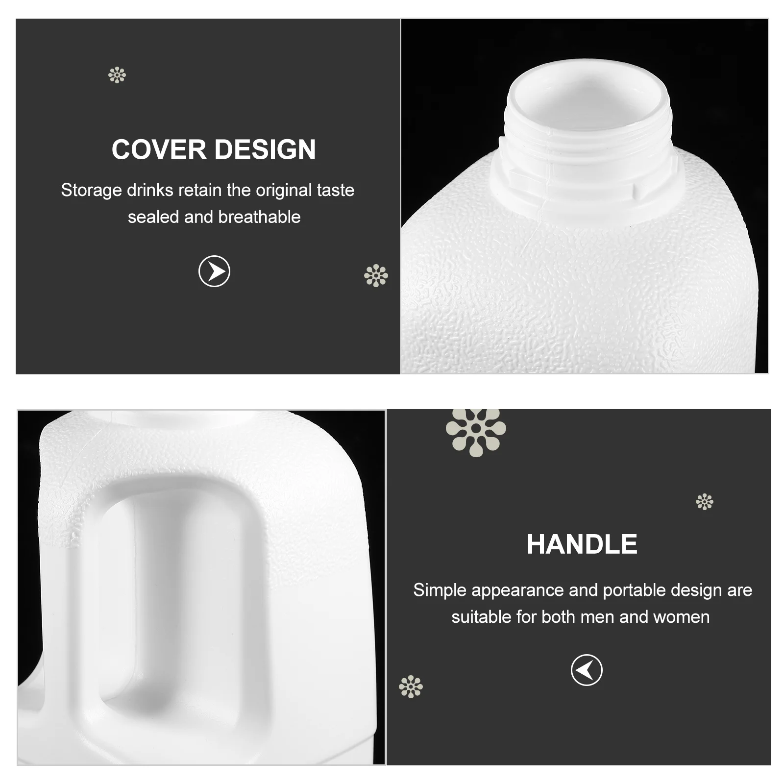 3 vasetti di plastica per alimenti, grande capacità, sigillante, per conservare l'acqua, a prova di perdite, per uso domestico, tè al latte, caffetteria, bar