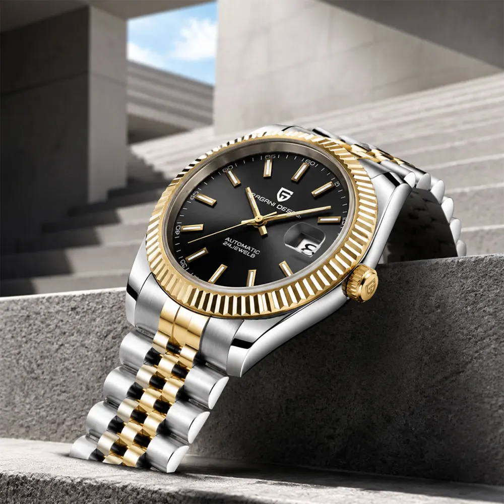 

PAGANI DESIGN Business Automatic Watch Waterproof Men Watch Stainless Steel Mechanical Wristwatch Sapphire Glass Calendar Watch