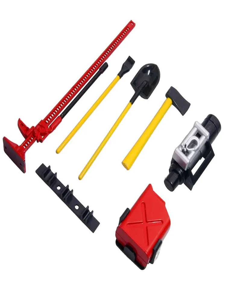 

Model climbing car simulation 6 tools, fuel tank, axe, spade, shovel, winch, jack SCX10 RC4WD