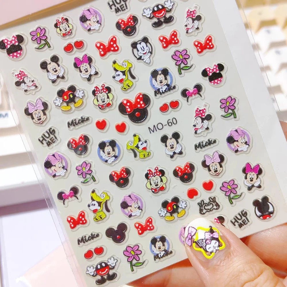 1 foglio topolino Disney New 5D Relief Nail Art Stickers decalcomanie per unghie per Manicure fashion Design accessori felici fai da te