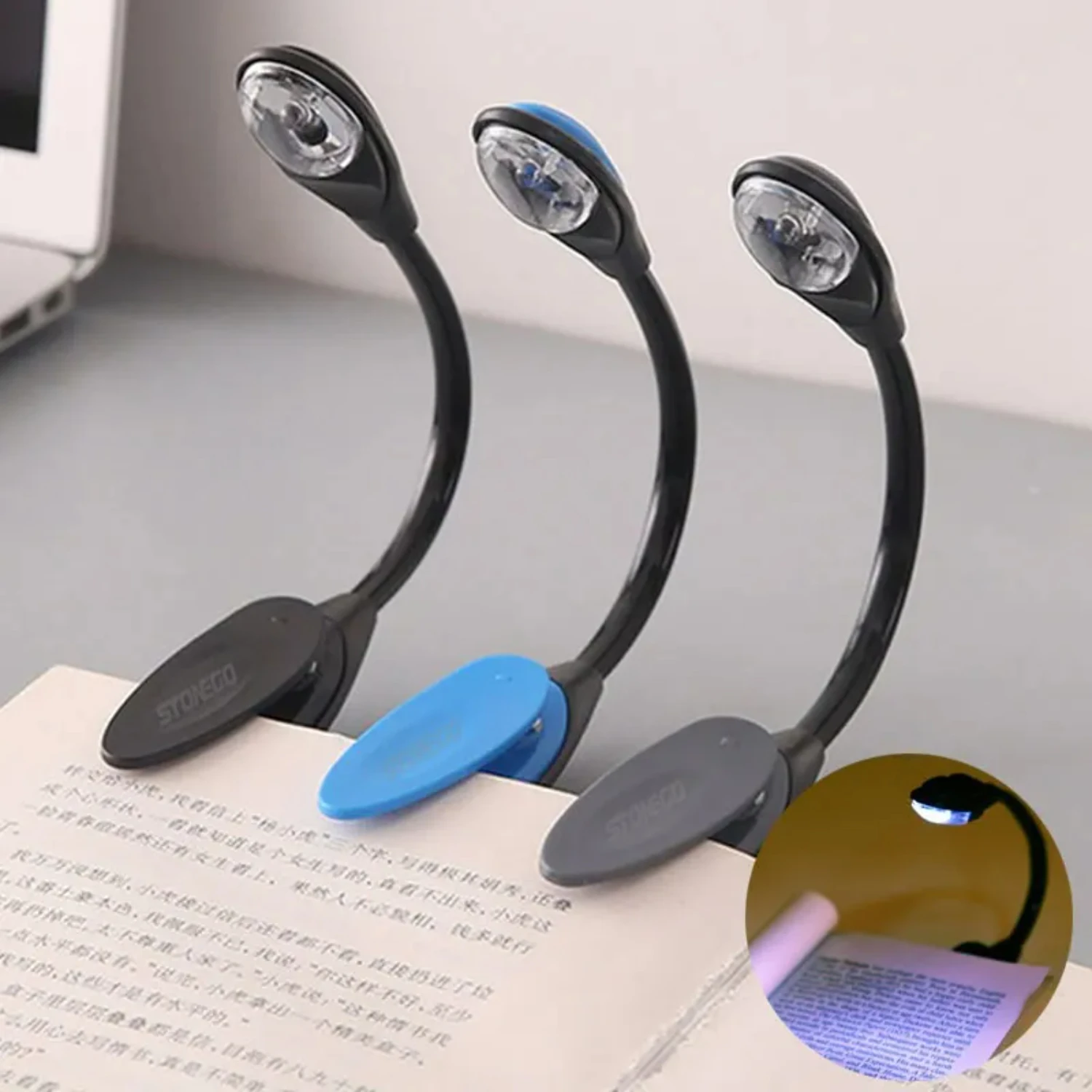 New Lightweight, Portable, and Compact Mini LED Clip-on Book Lamp for Laptop - Bright and Adjustable Reading Light - Flexible Cl