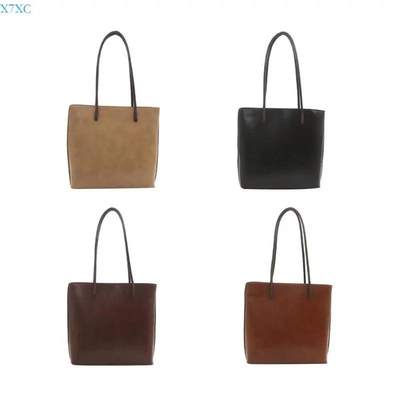 

X7XC Korean Shoulder Bag for Women Soft PU Handbag Large Capacity Tote Bag