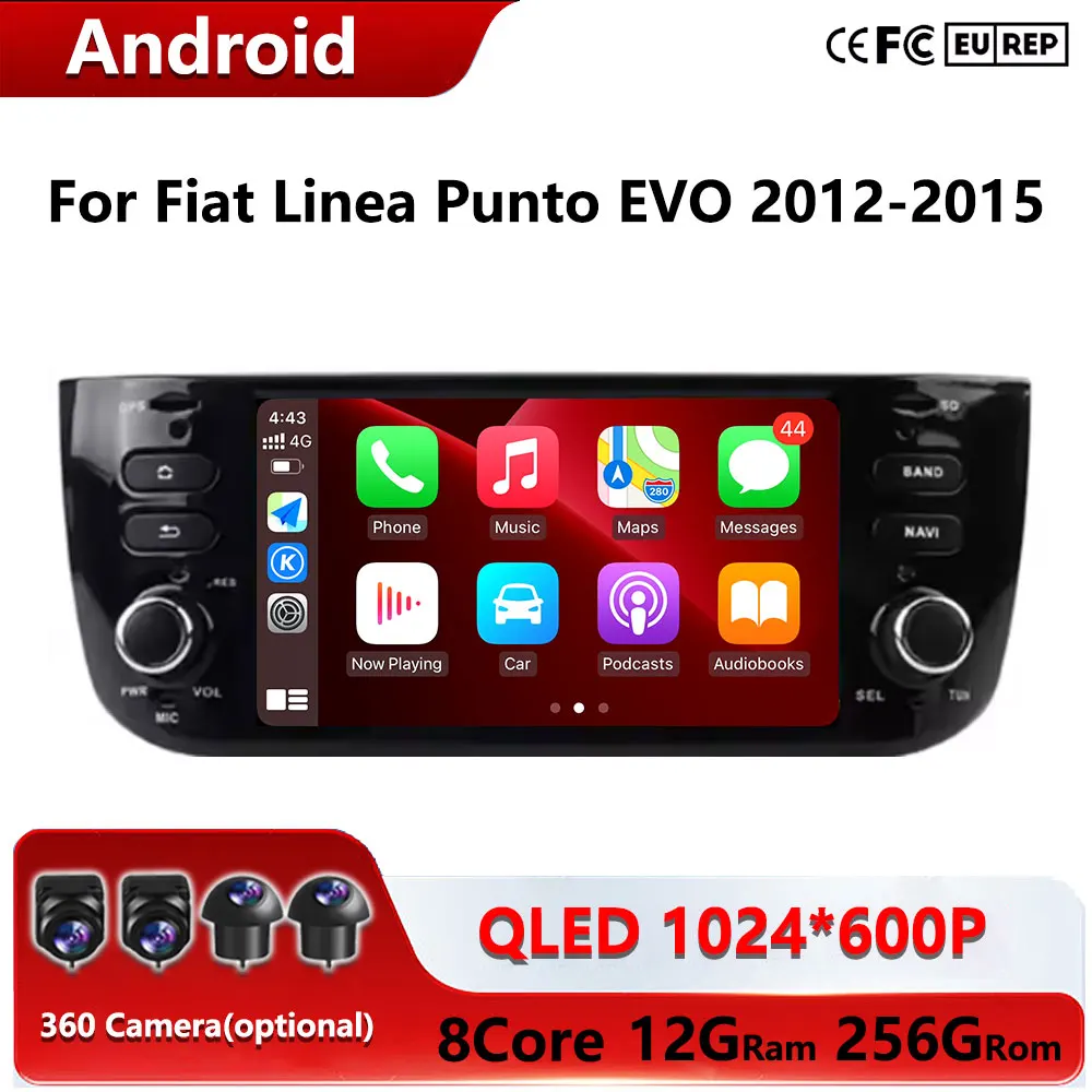 6.2 Android 15 Auto Carplay Radio Per Fiat Linea Punto EVO 2012-2015 Stereo Auto Radio Lettore Multimediale GPS Navi Strumenti di Schermo