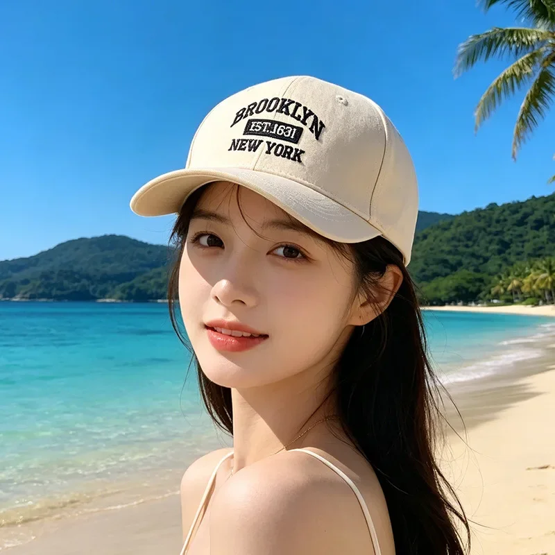 Spring and summer new Korean embroidered baseball cap letter decorative cap showing face little girls daily casual sun hat