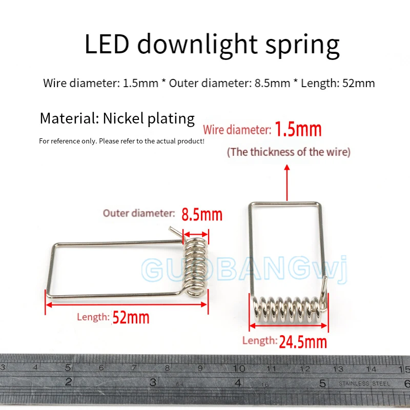 Universal Spring Retaining Clips for Recessed Lights, High Elasticity Steel Rings for Downlight Panel Light Ceiling Installation