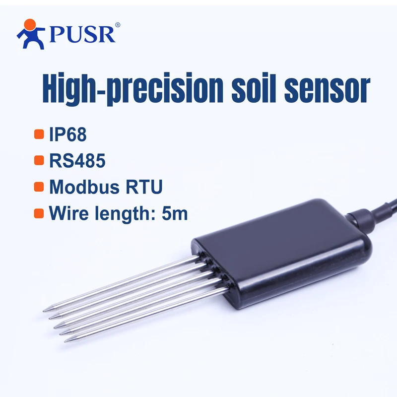 PUSR RS485 Modbus Sensor de solo Paramas múltiplas medem temperatura do solo/umidade/EC/PH/NPK IP68 medidor de proteção solo USR-SSO10
