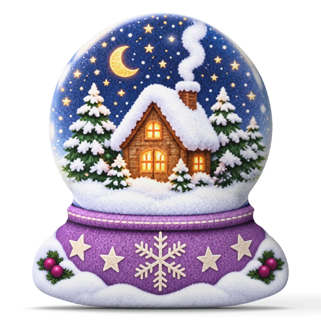 Christmas Snow Globe Cottage Plush Pillow Winter Holiday Cushion Irregular Stuffed Throw Pillow Sofa Home Decoration Gift