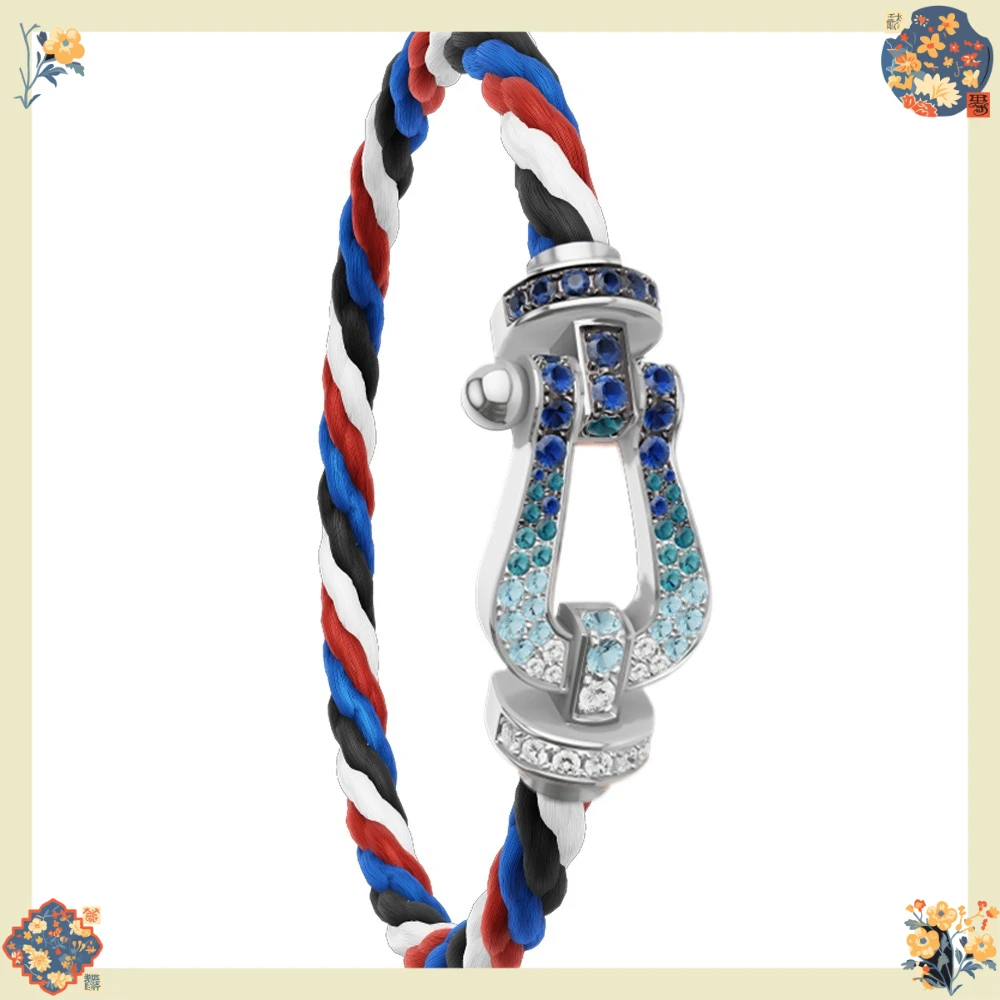 

VZZS 2026 New 925 Three colors Nylon L Double Row Colorful Zircon Bracelet Female Daily Wear Party Gifts Luxurious Couple Jewelr