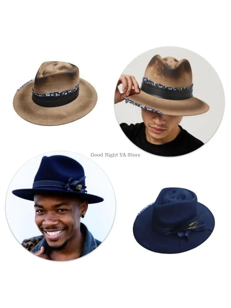 ウール帽子スカルヘッドトップデザイン通気性防風暖かい-fedora-ファッション男性と女性秋冬帽子