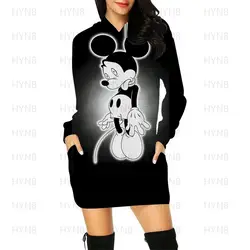 Mickey Dresses for Women 2022 Hoodie Prom Mini Dress Chic Woman Evening Disney Elegant Women's Party Minnie Mouse Y2k Kawaii 5XL