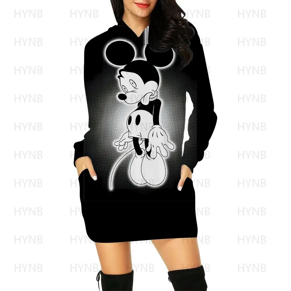 Mickey Dresses for Women 2022 Hoodie Prom Mini Dress Chic Woman Evening Disney Elegant Women's Party Minnie Mouse Y2k Kawaii 5XL