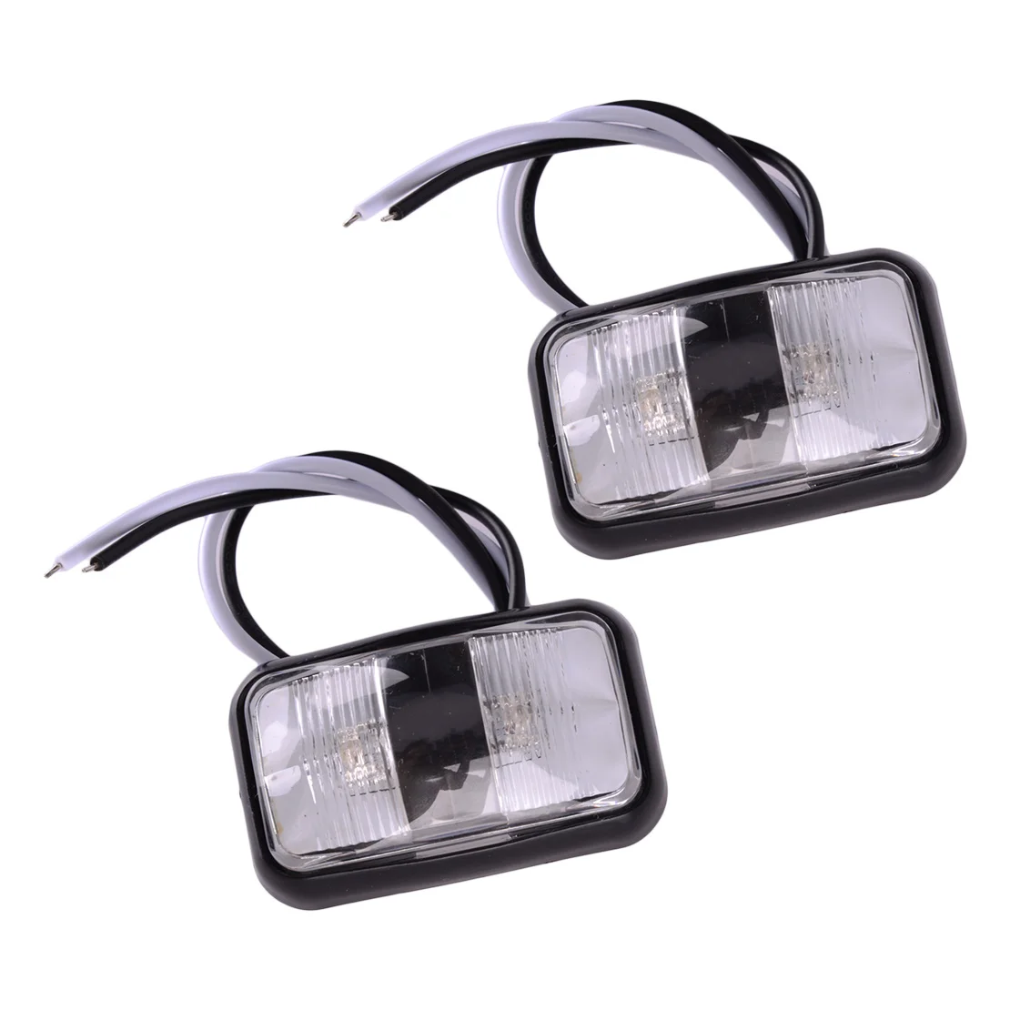 

2Pcs Red & Amber Side Marker Signal Light Clearance Indicator Lamp Universal for Car Truck Trailer Caravan RV Boat 0.5W 10-30V