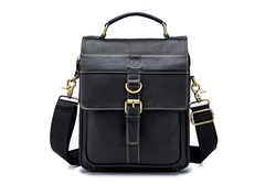 Man Bag Cow Leather Man's Casual One Shoulder Crossbody Bag Tablet Mobile Phone Leather Business Retro Portable Briefcase