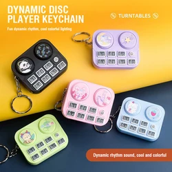 Mini Disc DJ Musical Instrument Pendant Player Keychains Bag Pendant Electronic Retro Sound Toy Hanging Ornament Educational Toy