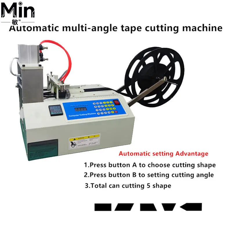 Automatic Multi-angle 5 Shapes Nylon Webbing Cold Hot Cutting Automatic Hot Knife for Webbing Ribbon