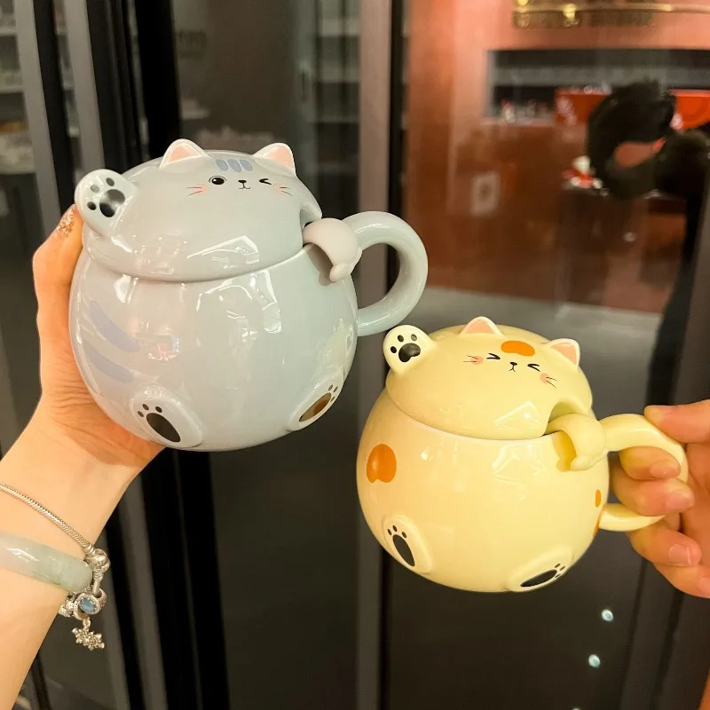 

Ceramic Lucky Cat Mug Creative Personalized Design Cup Gift Cup High Temperature Resistant Milk Coffee Cup Home Supplies