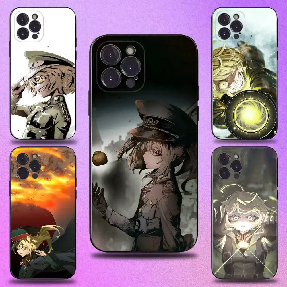 

Saga of Tanya the Evil Phone Case For iPhone 17,16,15,14,13,12,11 Plus,Pro Max,XS,X,XR,SE,Mini,8,7,Soft Silicone Black Cover
