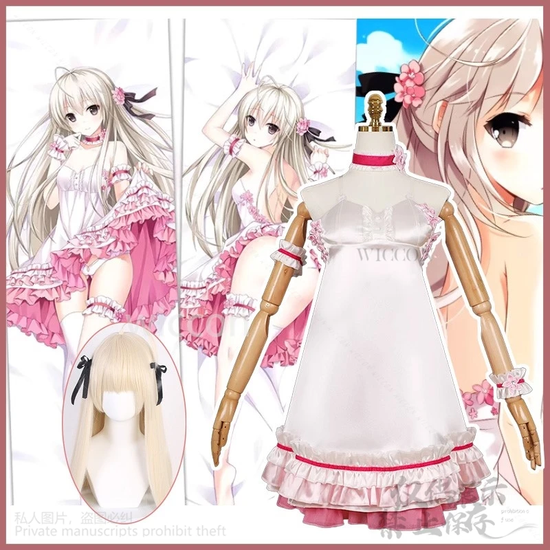 Anime Game Yosuga Geen Sora Cosplay Kasugano Sora Kostuum Prinses Rok Roze Avondjurk Lolita Volwassen Vrouw Sexy Cos Aangepaste