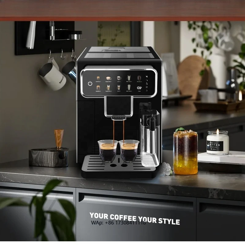 High End Atmosphere Full Automatic Cafetera Easy Operation Kaffeemaschine Cappuccino Espresso Coffee Machine With Milk Frother