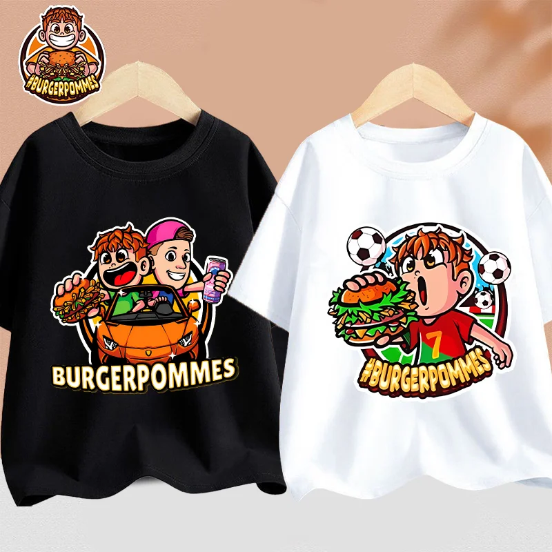 

Burgerpommes Icrimax Boys T-Shirt Fashion Cute Printed T-Shirts High Quality Cartoon Casual Cotton Tops Children Birthday Gifts