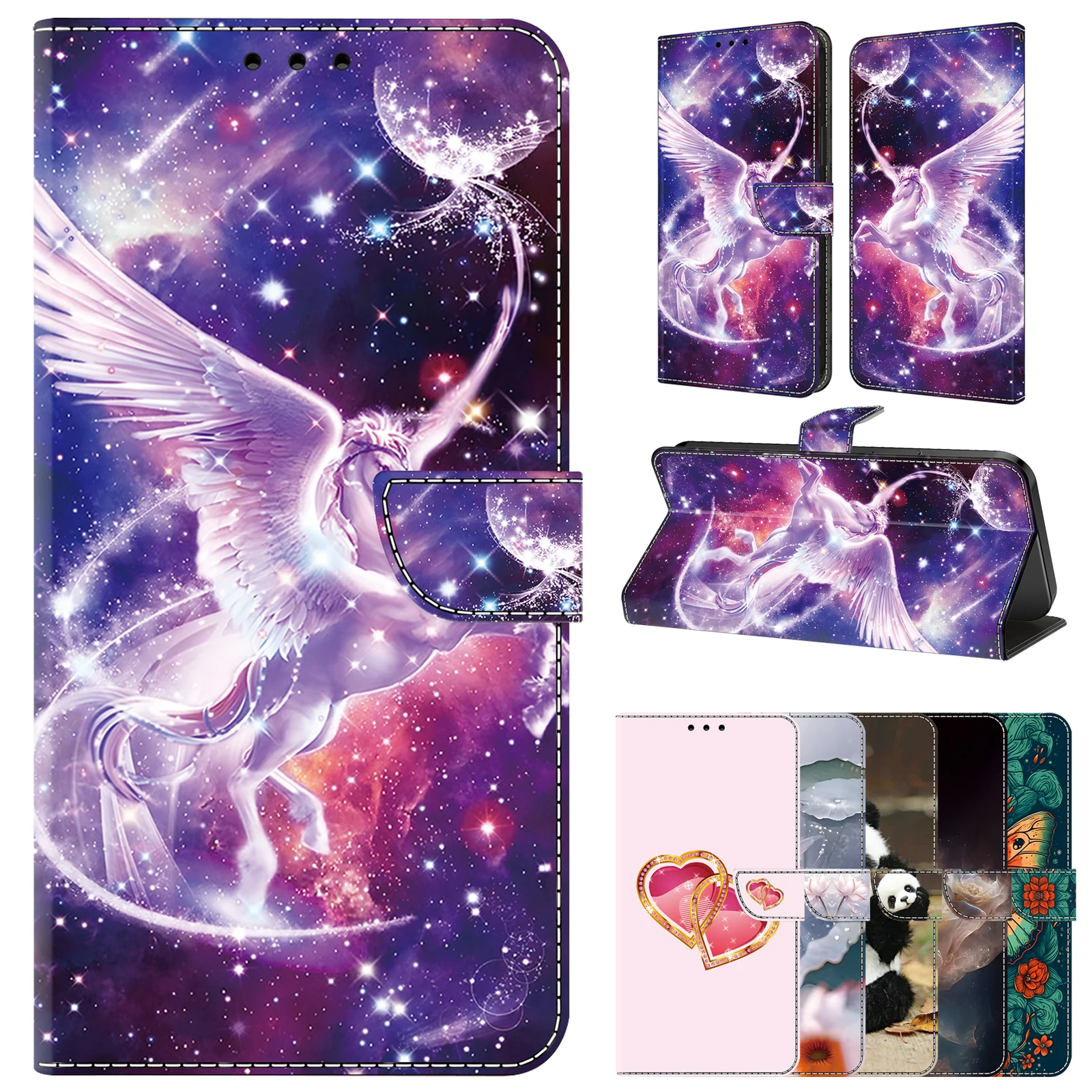 

Card Slots Painted Wallet Case for Samsung Galaxy A05 A15 A55 A35 A54 Stand Phone Cover for Galaxy A04 A05S A25 A34 A24 A14 A23