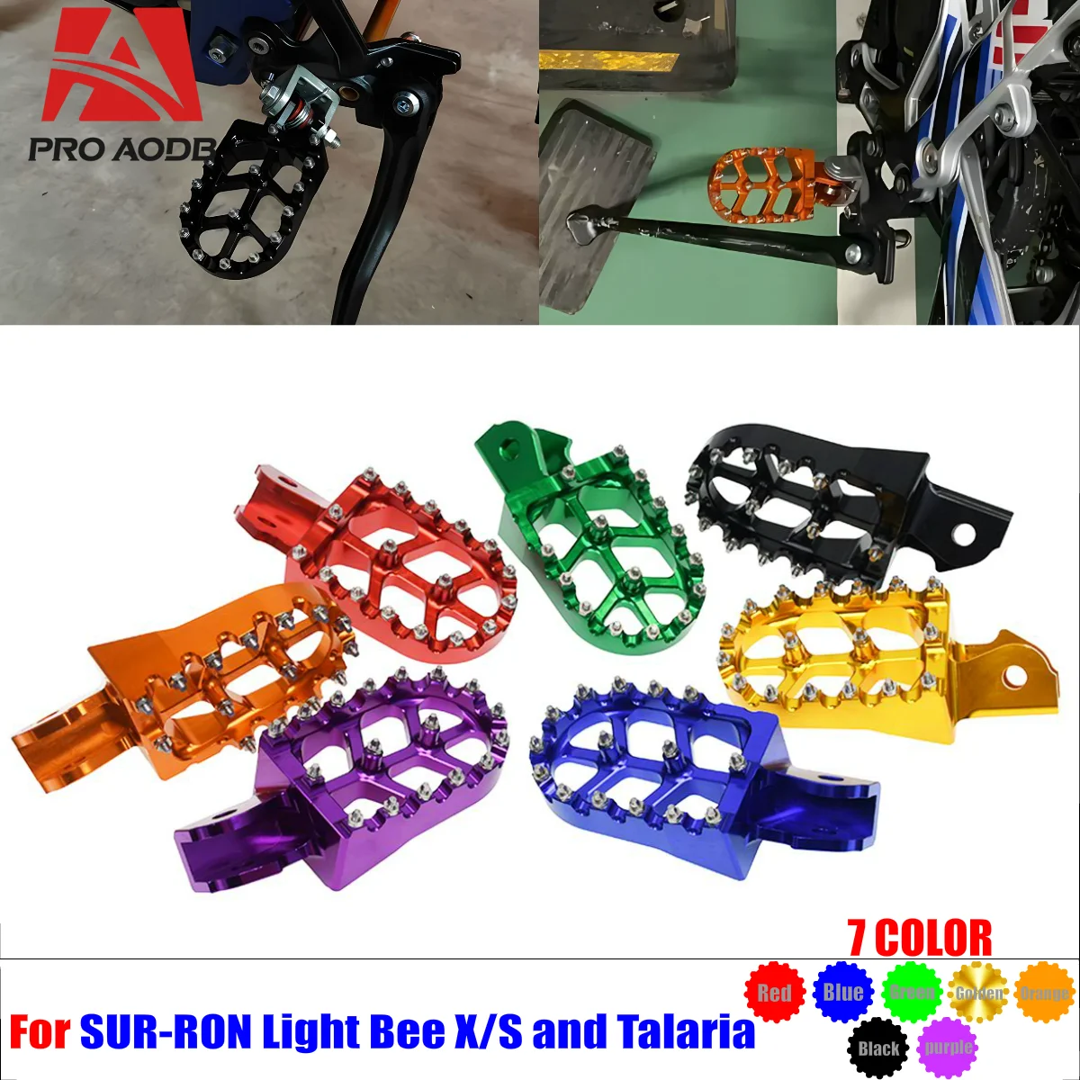 

For Surron Light Bee S X Electric Bike Motorcycle CNC Aluminum Foot Pegs Pedal Mounting Bracket Rests Pedals Retrofit Bracket