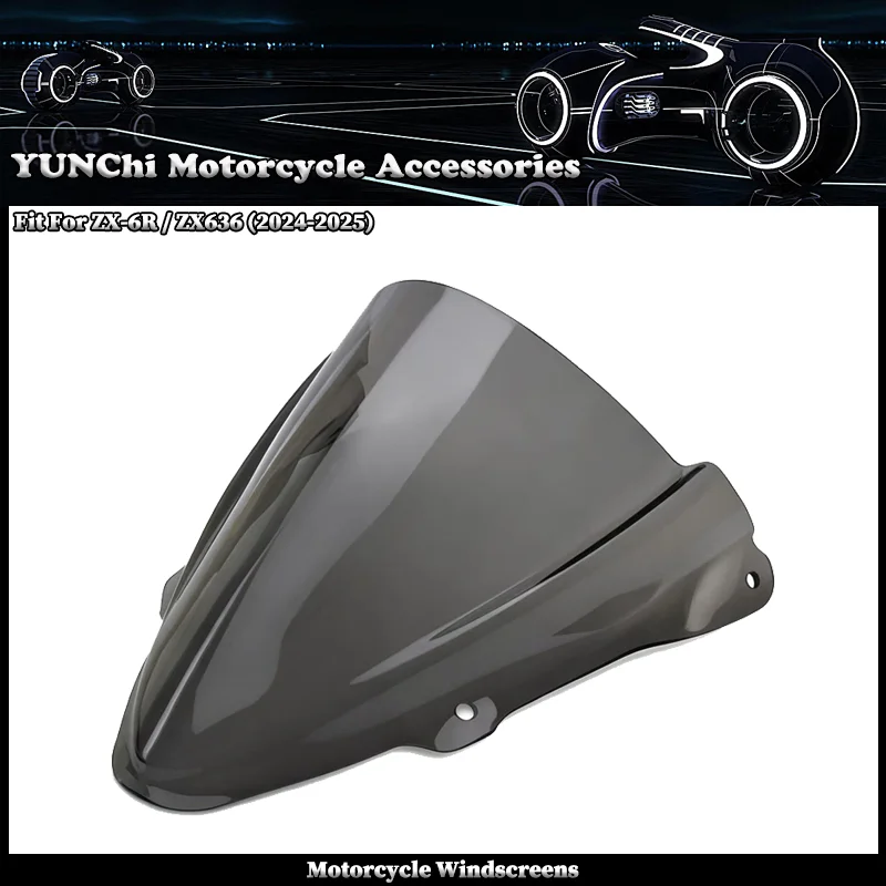 Motorcycle Windscreen Wind Deflectors Shield Protector Front Screen Fairing Windshield Fit For KAWASAKI ZX6R ZX636 2024-2025