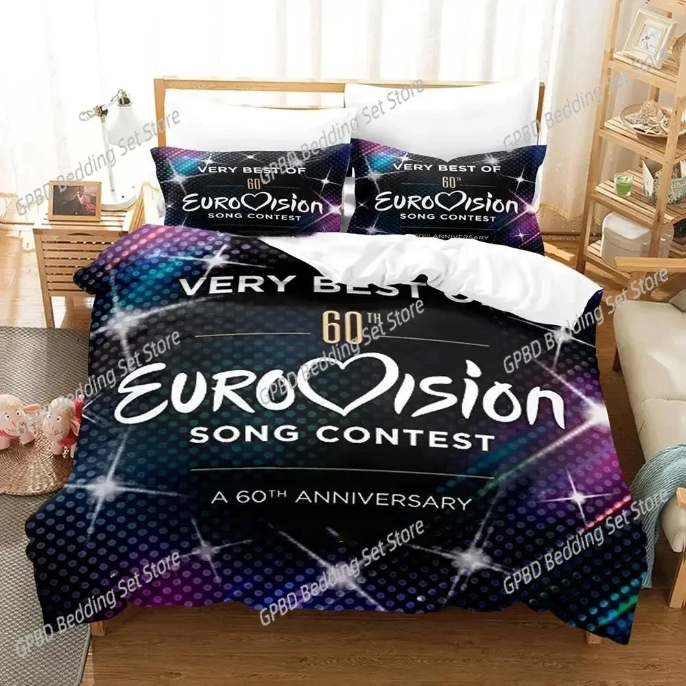 

Eurovision Song Contest Bedding Set Boys Girls Twin Queen Size Duvet Cover Pillowcase Bed Boys Adult Fashion Home Textileextile