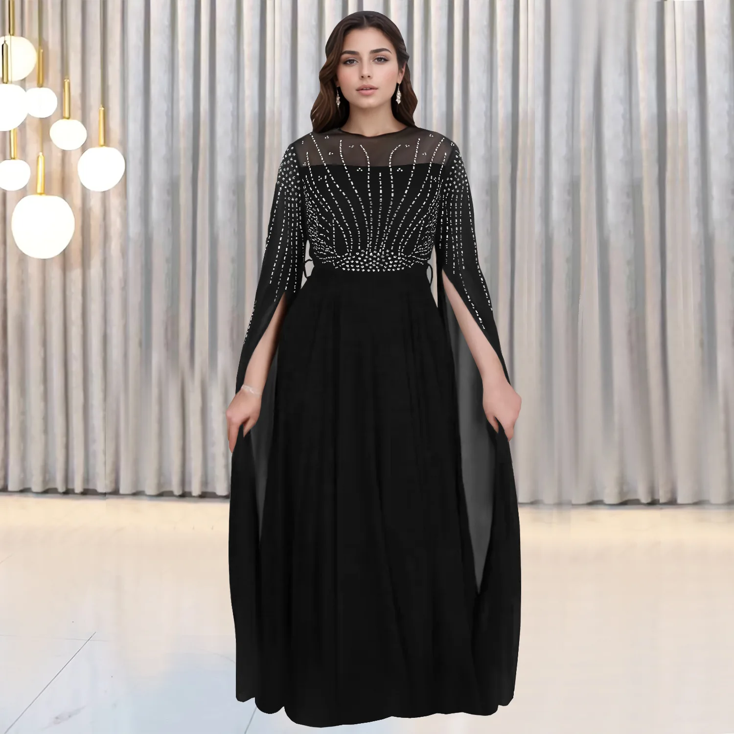 أزياء نسائية أوروبية وأمريكية مخصصة للبالغين مع ختم ساخن ومزاج أنيق وفستان بمنظور مثير #2