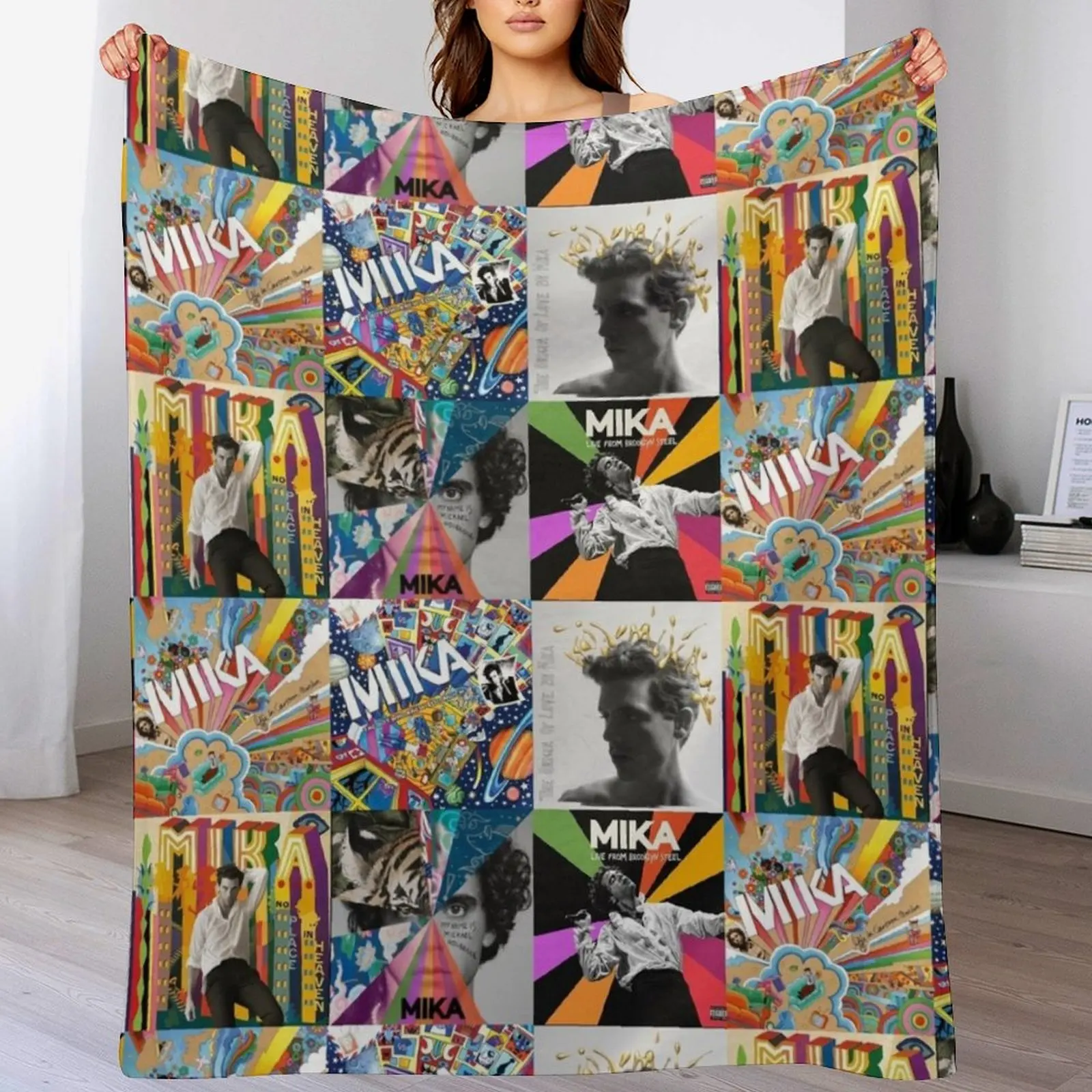 

mika discography Throw Blanket Compact Warm Blanket for Car Road Trip