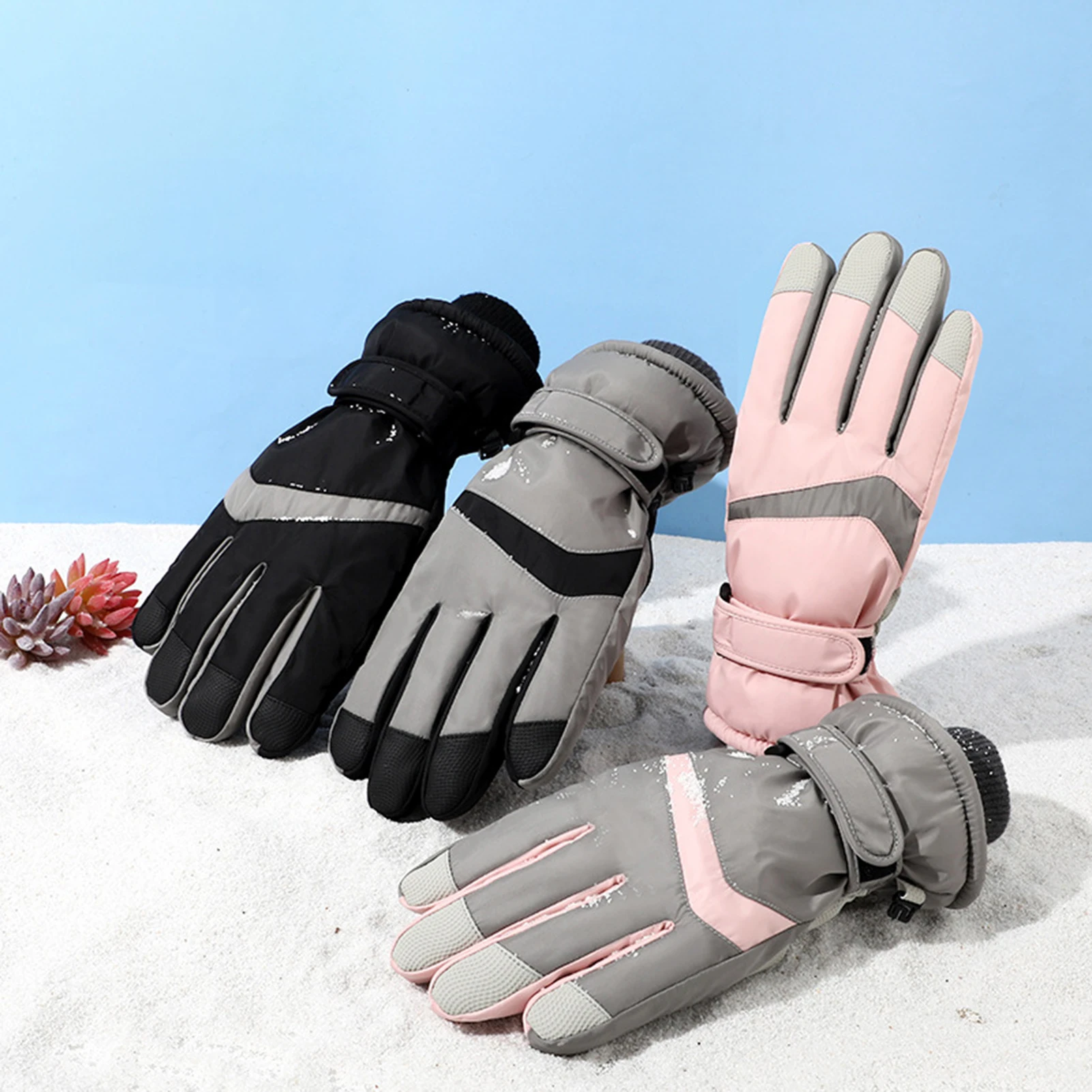 

Outdoor Skiing Gloves For Adults Waterproof Anti Slip Full Finger Mittens Warm Thickened Cycling Riding Gloves Christmas Gifts