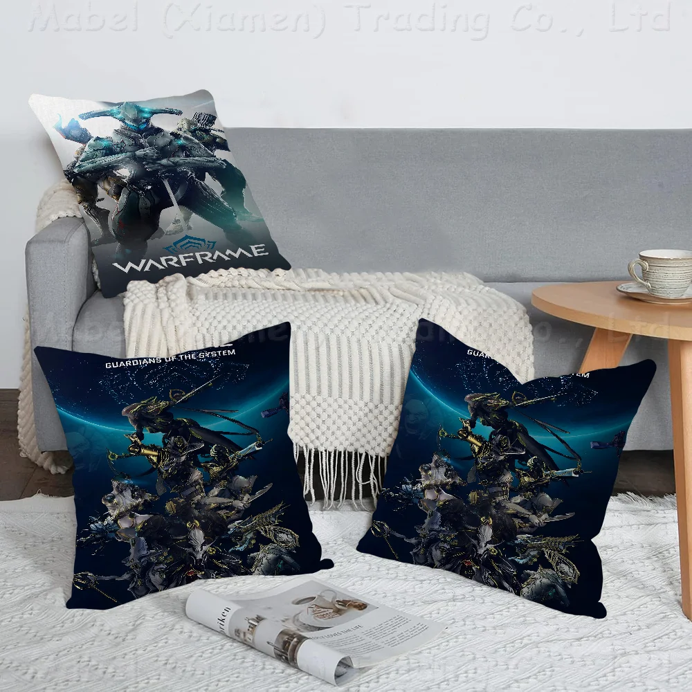 WarframeS Video Games Pillow Covers Cartoon Sofa Decorative Home Double-sided Printing Short Plush Cute Cushion Cover