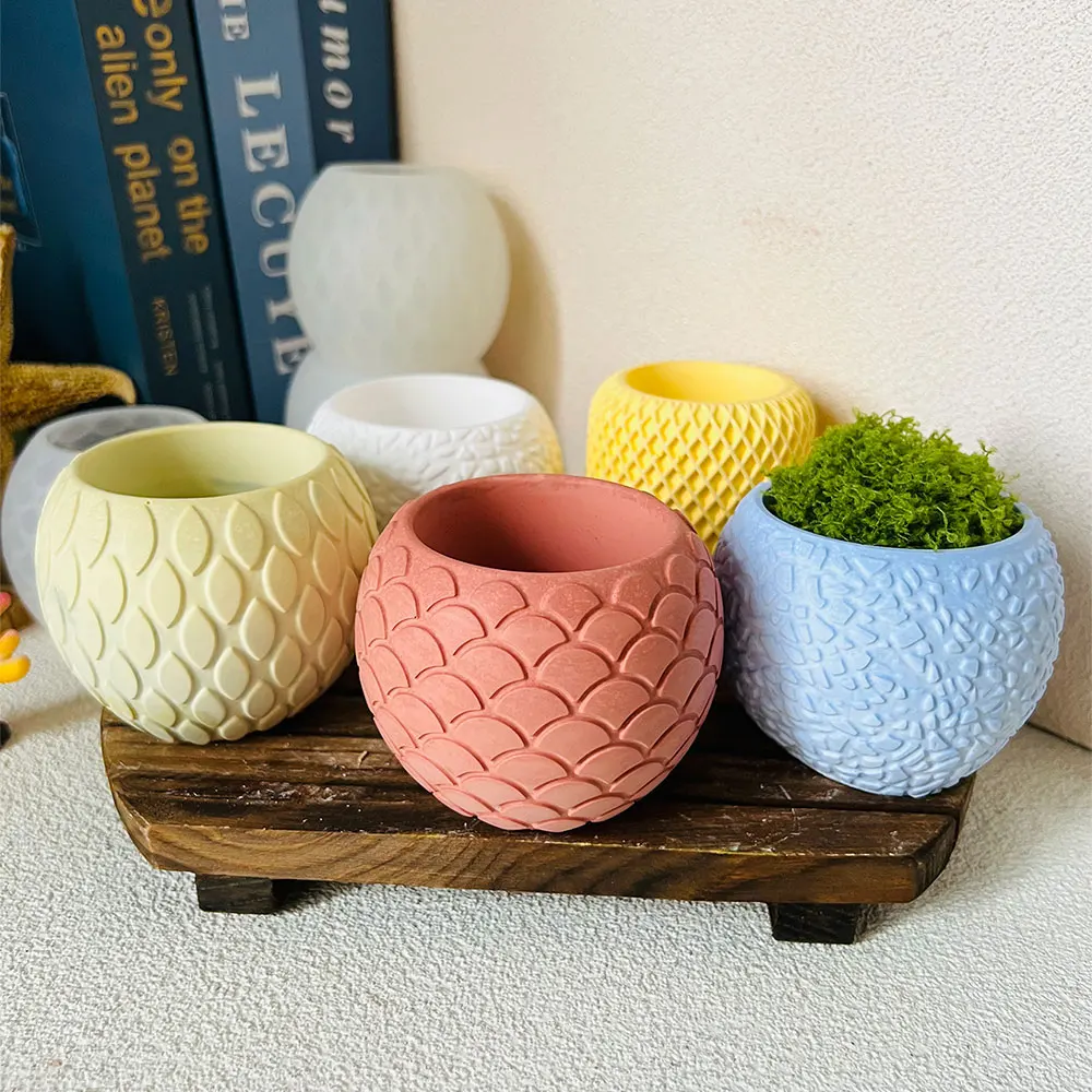 Simpatico elfo vaso di fiori stampo fai da te cemento candela tazza rotonda succulente vaso di piante scatola di immagazzinaggio resina gesso cemento stampo in Silicone