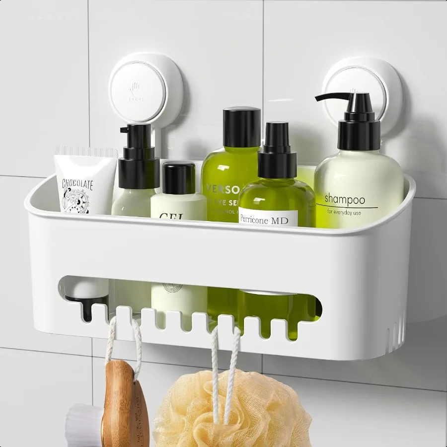 

Shower Caddy Suction Cup NODrilling Removable Shower Shelf Powerful Heavy Duty Hold up to 22lbs Waterproof Storage Basket for S