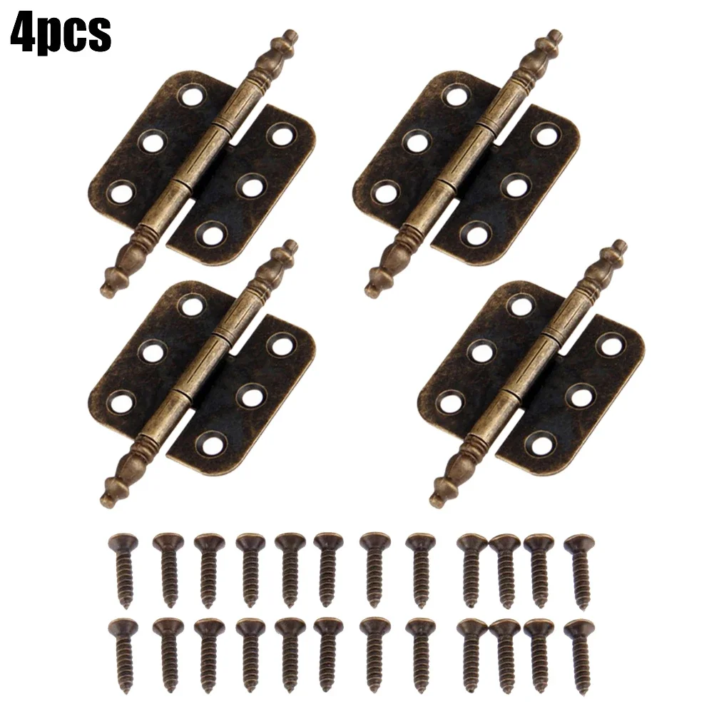 Antique Bronze Finish Crown Hinges With 6 Holes Suitable For Jewelry Box Cabinet Decorative Hardware For Office Shop Home