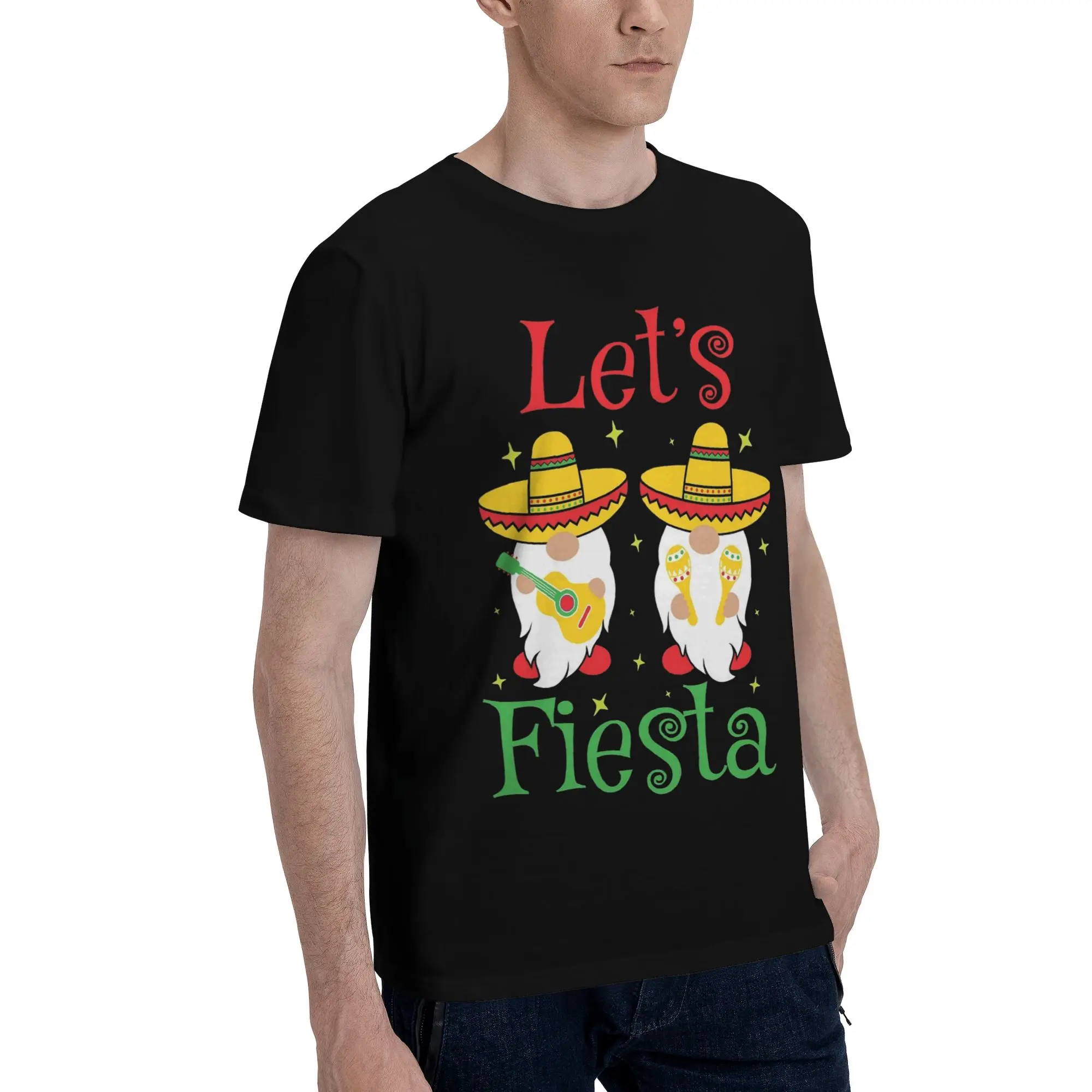 Let's Fiesta Cinco De Mayo  Tee Shirt for Men Women Graphic Printed T Shirts  Cotton Clothes