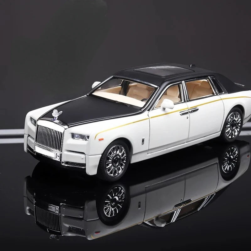 

1:24 RR Phantom Car Model Zinc Alloy Pull Back Diecast Toy Cars with Sound and Light Collection for Kids Boy Girl Gift