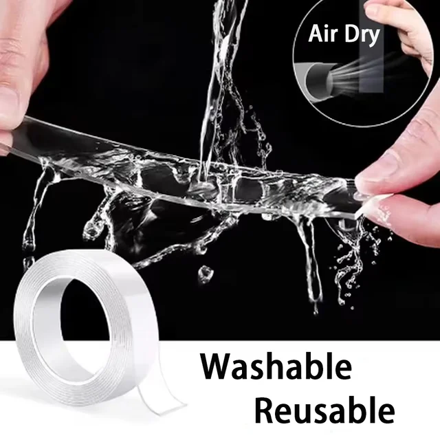 Nano Double sided Adhesive Tape Extra Strong Waterproof Transparent Traceless Tape Thickened Reusable Decorative Tape Home Tools 3 Nano Double sided Adhesive Tape Extra Strong Waterproof Transparent Traceless Tape Thickened Reusable Decorative Tape Home Tools 3