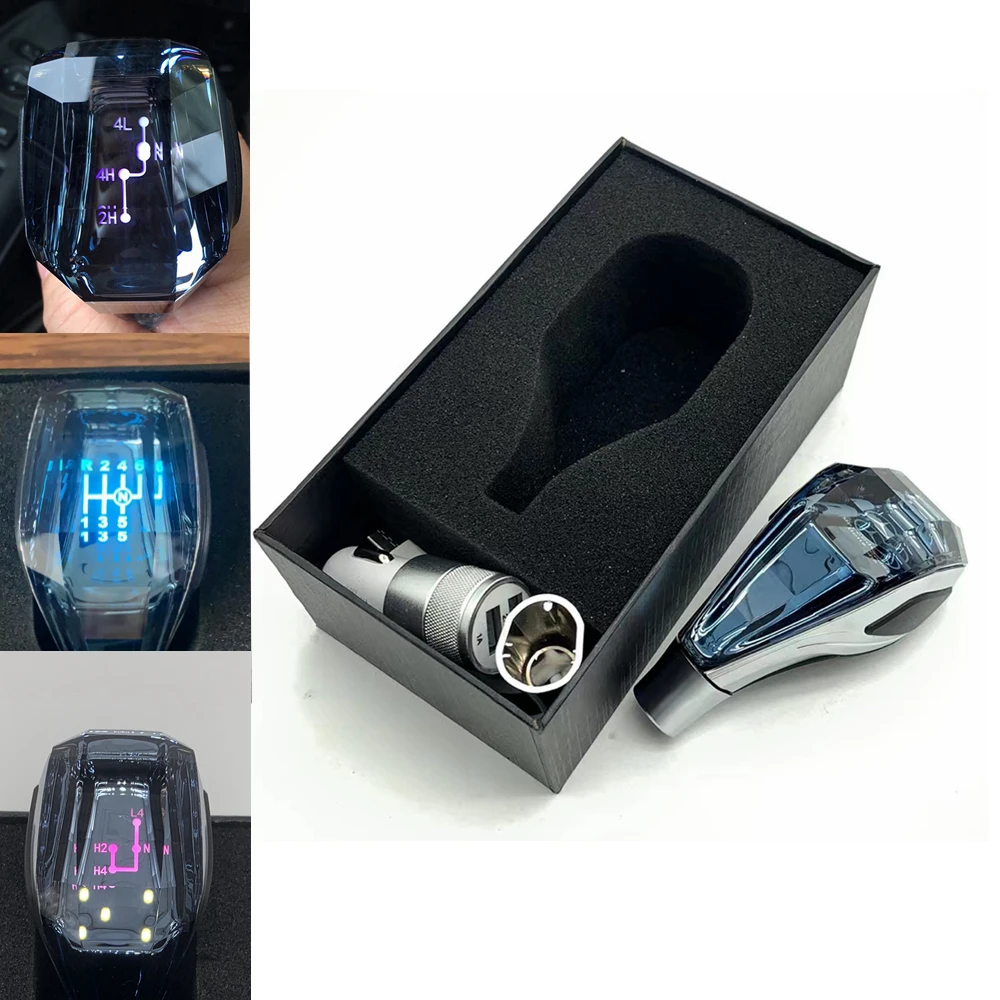 

Car Universal LED Induction Light Crystal Handles Gear Shift Knob Lever Stick Head Gradient Light 4WD 2WD H L