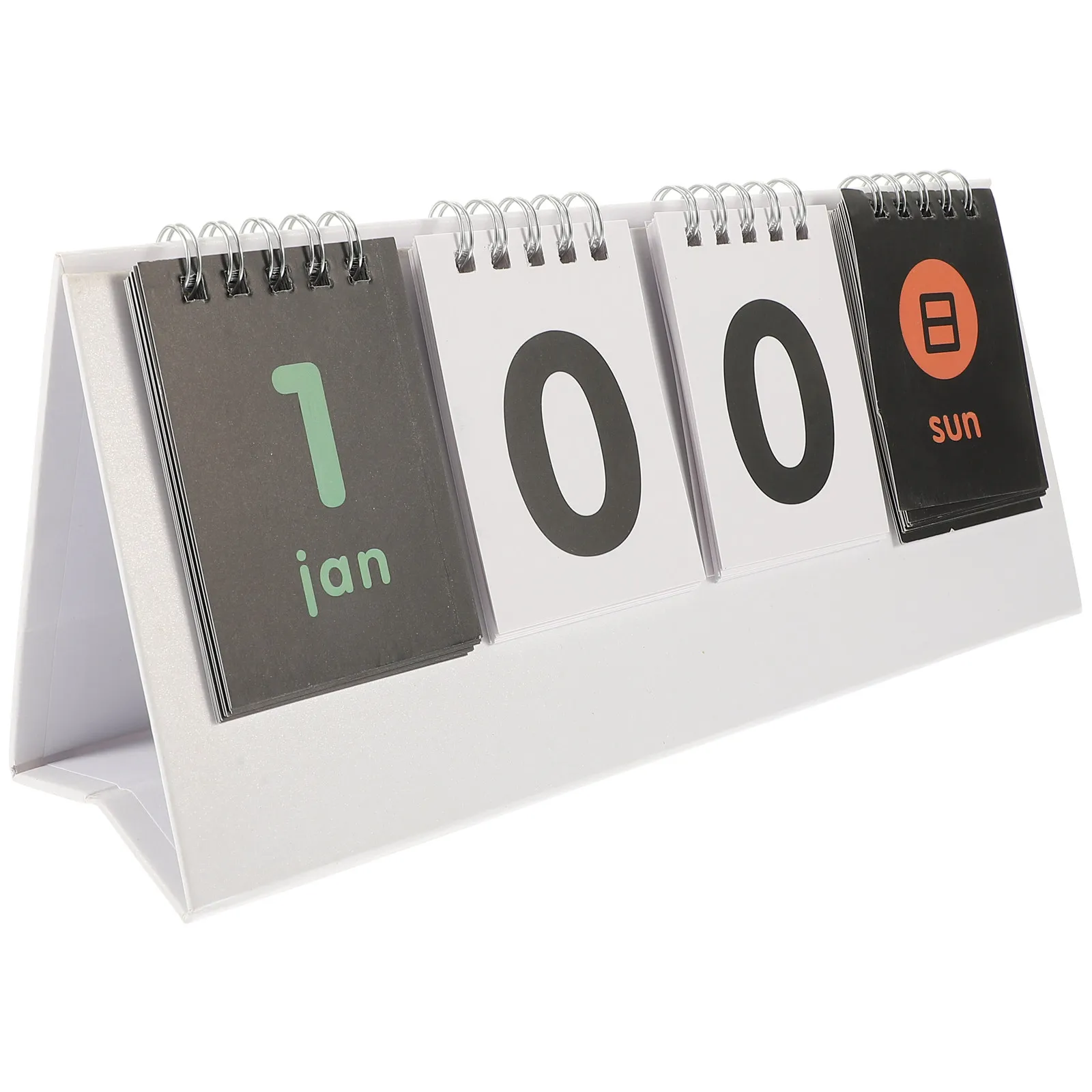 Modern White Standing Desk Calendar Reversible Perpetual Calendar Countdown Timer Scoreboard Design Reusable Stylish