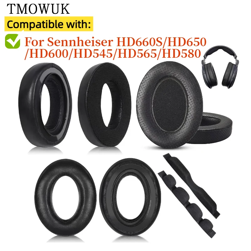 

Replacement Cooling Gel Football mesh memory sponge Ear Pads For Sennheiser HD660S/HD650/HD600/HD545/HD565/HD580 Headphones
