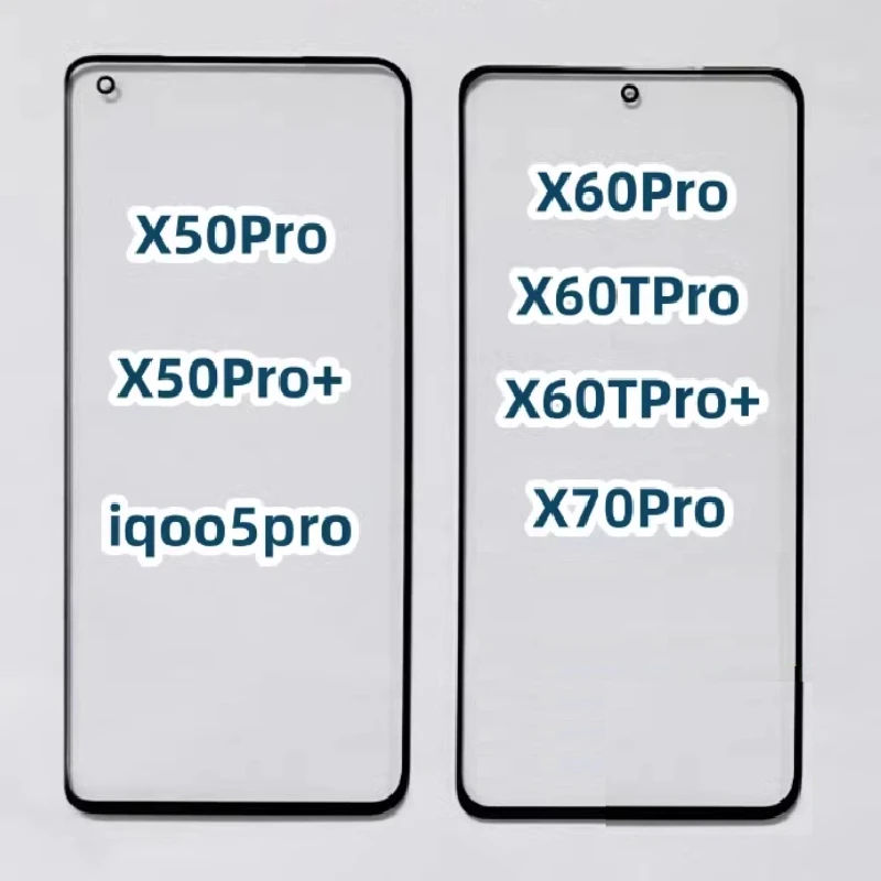 Outer Screen For Vivo X50 X60 Pro Plus iQOO 5Pro Front Touch Panel LCD Display Glass Repair Replace Part + OCA