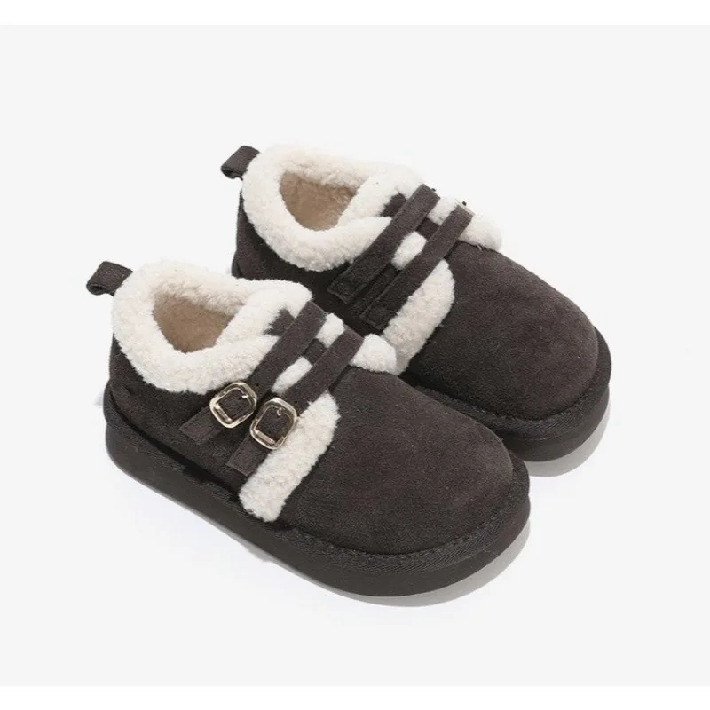 Children's Fashion Snow Boots Winter New Girl's Short Boots Velvet Thickened Cotton Boot Warm Soft Sole Shoes for Girls 26-37